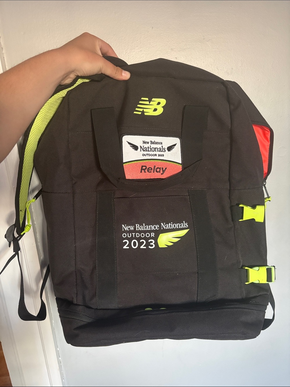 New Balance Black Backpack with Neon Yellow Accents